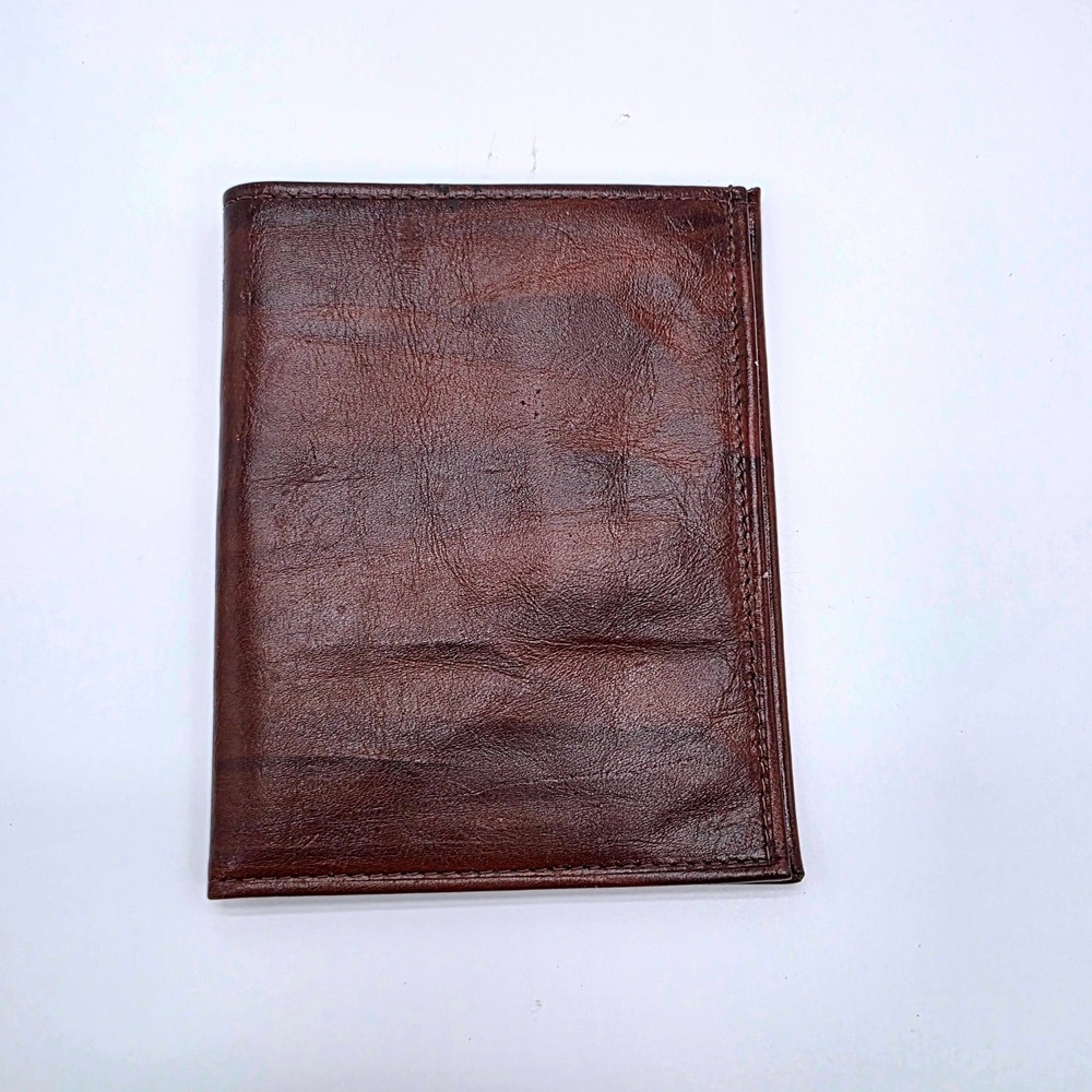Rolfs Mens Brown Cowhide Leather Bifold Wallet Slim Credit Card Billfold Vintage